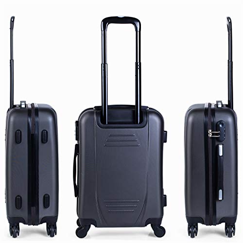 ITACA - Maleta Cabina de Viaje Rígida 4 Ruedas Trolley 55 cm ABS. Equipaje de Mano. Pequeña Práctica Cómoda y Ligera Low Cost Ryanair, Estudiante. 71150, Color Antracita