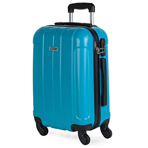 ITACA - Maleta Cabina de Viaje Rígida 4 Ruedas Trolley 55 cm ABS Lisa. Pequeña Equipaje de Mano. Cómoda y Ligera. Viajes Cortos. Low Cost Ryanair, 771150, Color Turquesa ITACA - Maleta Cabina de Viaje Rígida 4 Ruedas Trolley 55 cm ABS Lisa. Pequeña Equipaje de Mano. Cómoda y Ligera. Viajes Cortos. Low Cost Ryanair, 771150, Color Turquesa