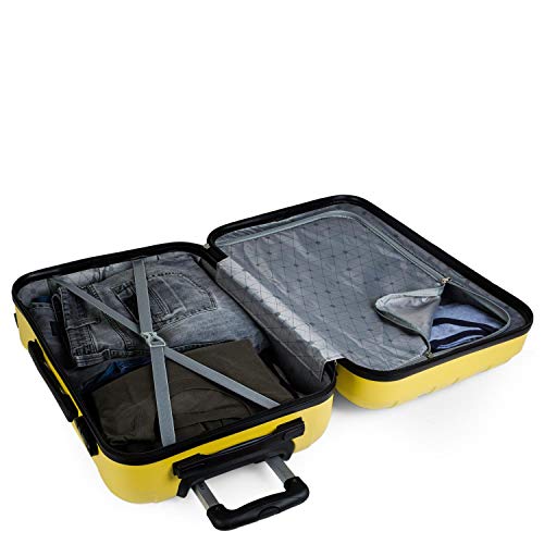 ITACA - Maleta de Viaje Grande XL rígida 4 Ruedas Trolley 73 cm de abs Lisa. cómoda y Ligera. Calidad diseño Gran Capacidad. Estilo y Marca. 771170, Color Amarillo ITACA - Maleta de Viaje Grande XL rígida 4 Ruedas Trolley 73 cm de abs Lisa. cómoda y Ligera. Calidad diseño Gran Capacidad. Estilo y Marca. 771170, Color Amarillo