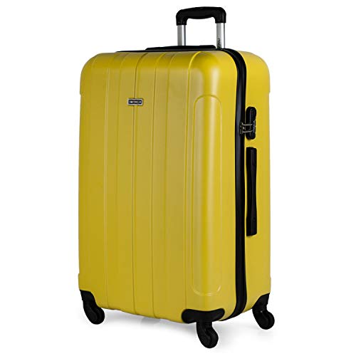ITACA - Maleta de Viaje Grande XL rígida 4 Ruedas Trolley 73 cm de abs Lisa. cómoda y Ligera. Calidad diseño Gran Capacidad. Estilo y Marca. 771170, Color Amarillo ITACA - Maleta de Viaje Grande XL rígida 4 Ruedas Trolley 73 cm de abs Lisa. cómoda y Ligera. Calidad diseño Gran Capacidad. Estilo y Marca. 771170, Color Amarillo