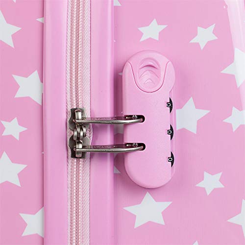 ITACA - Maleta de Viaje Juvenil niña rígida 4 Ruedas Trolley Mediana Grande de la Serie Estrellas. Dura y Ligera. candado de Combinación. 702460, Color Rosa ITACA - Maleta de Viaje Juvenil niña rígida 4 Ruedas Trolley Mediana Grande de la Serie Estrellas. Dura y Ligera. candado de Combinación. 702460, Color Rosa