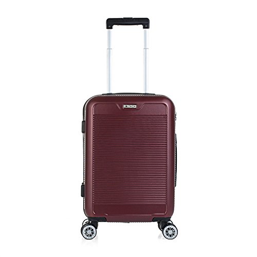 ITACA - Maleta de Viaje rígida 4 Ruedas Trolley 55 cm abs Lisas. Equipaje de Mano. Dura y Ligera. Mango Asas candado. vuelos Low Cost ryanair. t72050, Color Rojo