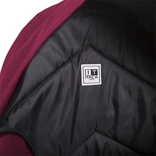 ITACA - Mochila Deporte Juvenil Multifuncional de Instituto + Estuche Portatodo de Poliéster. Cómoda Resistente Ligera y Acolchada par Uso Diario, Universidad. 25332, Color Fucsia