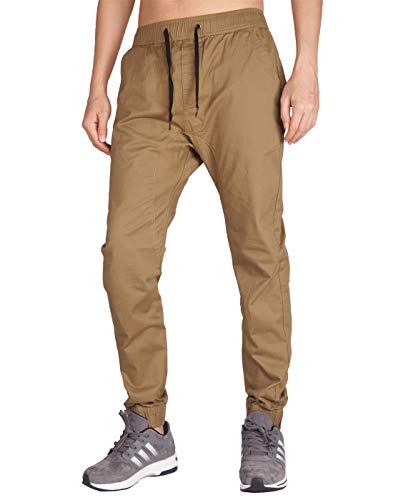 ITALY MORN Hombre Jogger Pantalones Khaki para el Trabajo Baggy L Caqui Oscuro