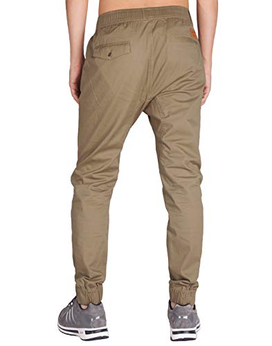 ITALY MORN Hombre Jogger Pantalones Khaki para el Trabajo Baggy Stretch XL Madera Caqui