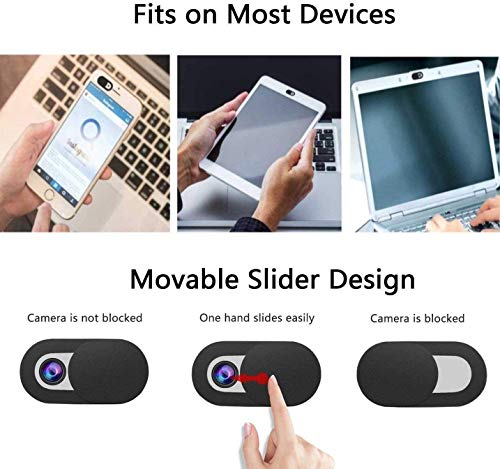 ivoler 3 Unidades Cubierta Webcam, Webcam Cover Slider Diseño Ultra Fino Camera Cover Tapa Webcam para Todo Tipo de Ordenadores Portátiles, Tabletas y Móviles Inteligentes - (Negro) ivoler 3 Unidades Cubierta Webcam, Webcam Cover Slider Diseño Ultra Fino Camera Cover Tapa Webcam para Todo Tipo de Ordenadores Portátiles, Tabletas y Móviles Inteligentes - (Negro)