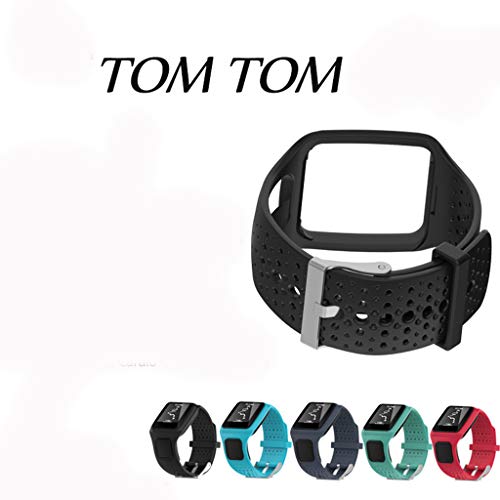 Ixkbiced Banda para Tomtom 1 Multi-Sport GPS HRM CSS Am Cardio Runner Reloj Silicona Correa Suave Pulsera Pulsera