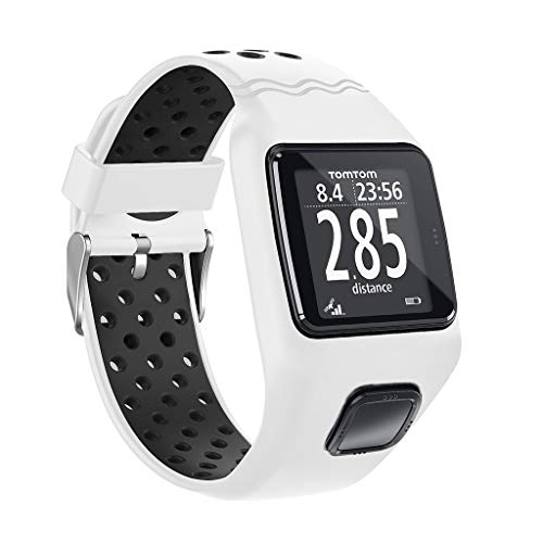 Ixkbiced Reemplazo de la Pulsera de la Correa de muñeca de la Correa de Reloj de Silicona Suave a Prueba de Golpes para Tomtom 1 Multi-Sport GPS HRM CSS Am Cardio Runner Watch Accesorios