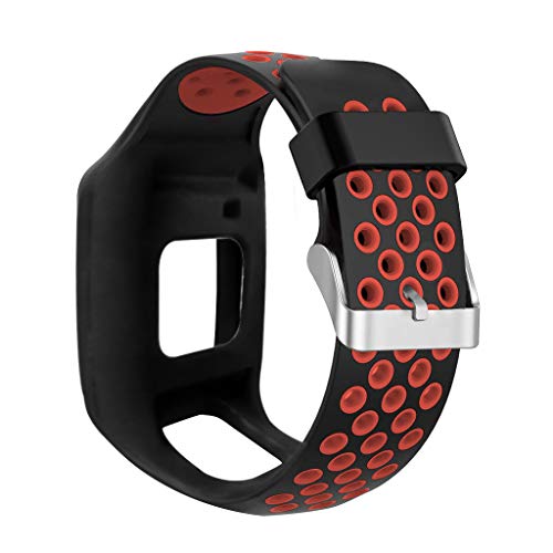 Ixkbiced Reemplazo de la Pulsera de la Correa de muñeca de la Correa de Reloj de Silicona Suave a Prueba de Golpes para Tomtom 1 Multi-Sport GPS HRM CSS Am Cardio Runner Watch Accesorios