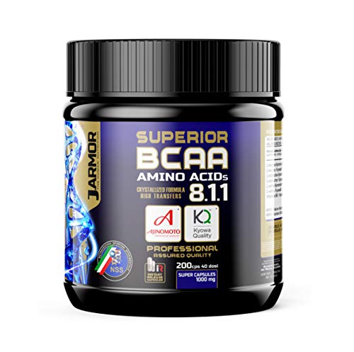 J. ARMOR BCAA 200 cápsulas de 1000 mg de Kyowa Ajinomoto Aminoácidos ramificados Professional 8 1 1 Vegano