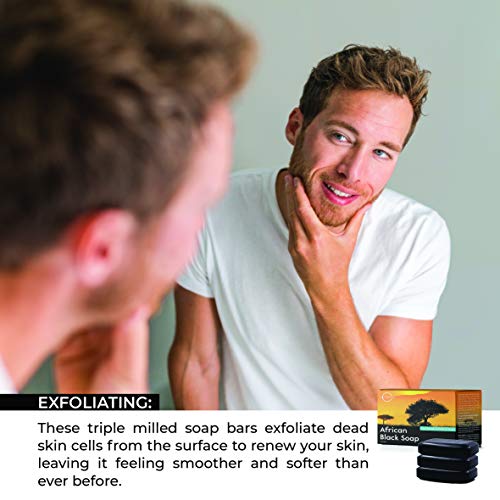 Jabón Africano Natural Negro Facial Cuerpo y Manos Limpieza Exfoliante Vegano Detox Para Acné Psoriasis Eccema Minimiza Poros Puntos Negros con Aceites Esenciales Terapéuticos Para Hombre Mujer 340 Gr Jabón Africano Natural Negro Facial Cuerpo y Manos Limpieza Exfoliante Vegano Detox Para Acné Psoriasis Eccema Minimiza Poros Puntos Negros con Aceites Esenciales Terapéuticos Para Hombre Mujer 340 Gr