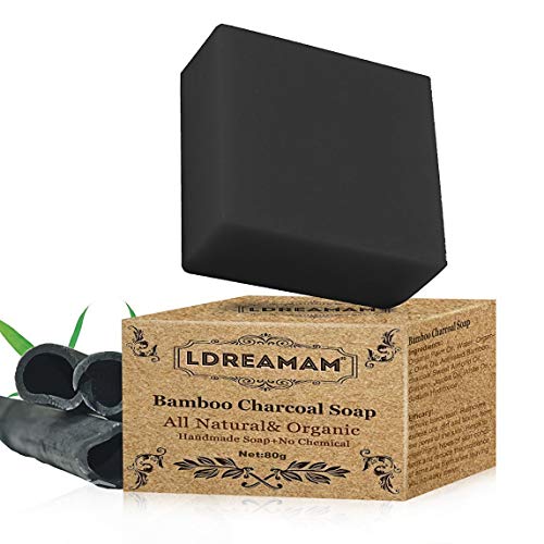 Jabón Carbón de bambú, Jabón Negro con Carbón, Limpieza Facial y Antibacterial, Hecho a Mano con Ingredientes Naturales,Minimiza Poros, Trata Acné, Espinillas, Manchas y Piel Grasa Jabón Carbón de bambú, Jabón Negro con Carbón, Limpieza Facial y Antibacterial, Hecho a Mano con Ingredientes Naturales,Minimiza Poros, Trata Acné, Espinillas, Manchas y Piel Grasa