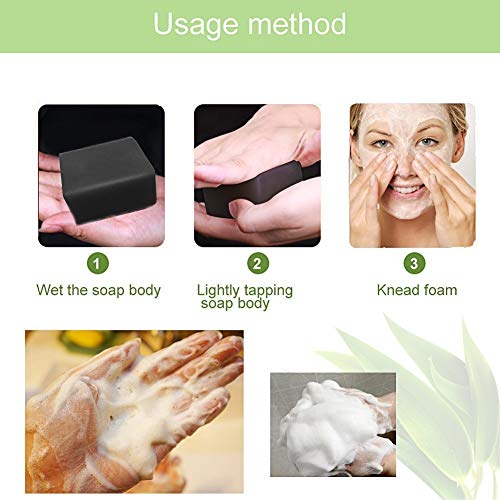 Jabón Carbón de bambú, Jabón Negro con Carbón, Limpieza Facial y Antibacterial, Hecho a Mano con Ingredientes Naturales,Minimiza Poros, Trata Acné, Espinillas, Manchas y Piel Grasa Jabón Carbón de bambú, Jabón Negro con Carbón, Limpieza Facial y Antibacterial, Hecho a Mano con Ingredientes Naturales,Minimiza Poros, Trata Acné, Espinillas, Manchas y Piel Grasa