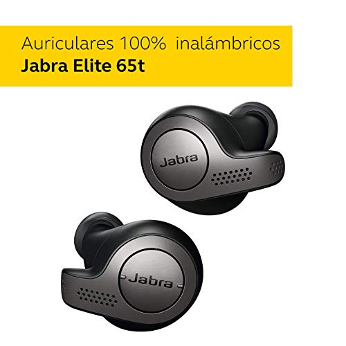 Jabra Elite 65t – Auriculares Bluetooth con Cancelación Pasiva del Ruido, Tecnología de Cuatro Micrófonos para Auténticas Llamadas Inalámbricas y Música, Negro Titanio Jabra Elite 65t – Auriculares Bluetooth con Cancelación Pasiva del Ruido, Tecnología de Cuatro Micrófonos para Auténticas Llamadas Inalámbricas y Música, Negro Titanio