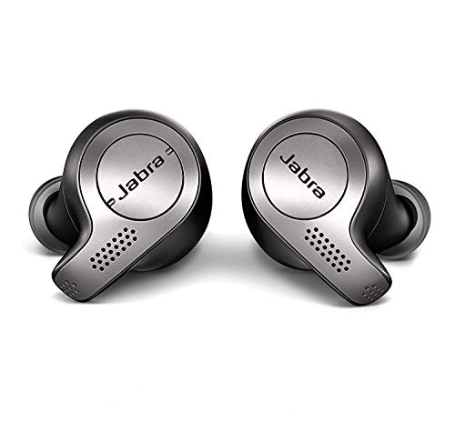 Jabra Elite 65t – Auriculares Bluetooth con Cancelación Pasiva del Ruido, Tecnología de Cuatro Micrófonos para Auténticas Llamadas Inalámbricas y Música, Negro Titanio