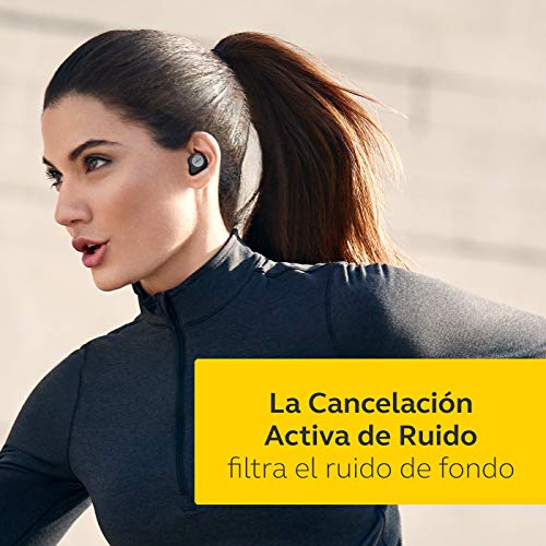 Jabra Elite Active 75t - Auriculares deportivos inalámbricos con Cancelación Activa de Ruido y batería de larga duración para llamadas y música – Negro Titanio