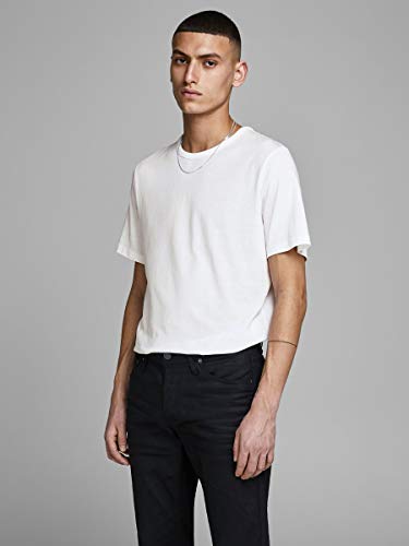 Jack & Jones Jacbasic Crew Neck tee SS 2 Pack Camiseta, Blanco (White White), Large (Pack de 2) para Hombre