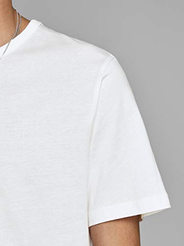 Jack & Jones Jacbasic Crew Neck tee SS 2 Pack Camiseta, Blanco (White White), Large (Pack de 2) para Hombre