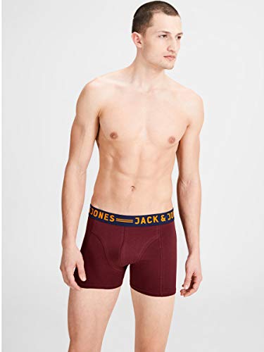 JACK & JONES JACLICHFIELD TRUNKS 3 PACK, Bóxer Hombre, Multicolor (Burgundy), X-Large