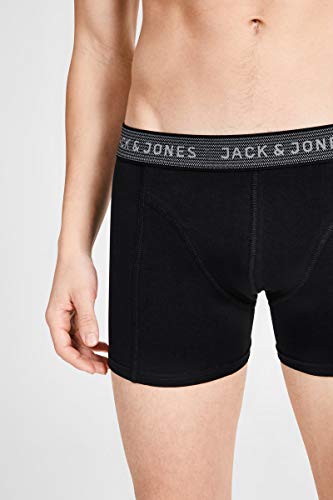 JACK & JONES JACWAISTBAND TRUNKS 3 PACK NOOS Bóxer, Gris (Asphalt Detail:hawaian Ocean & Fiery Red), Medium (Pack de 3) para Hombre