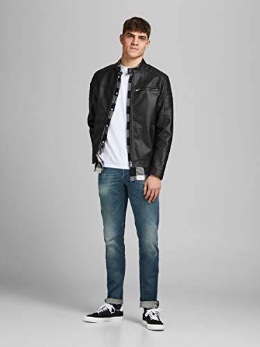 Jack & Jones Jcorocky Jacket Noos Chaqueta, Negro (Black Pattern: PU), Large para Hombre