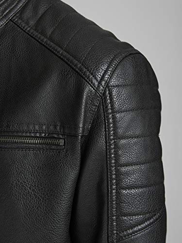 Jack & Jones Jcorocky Jacket Noos Chaqueta, Negro (Black Pattern: PU), Large para Hombre