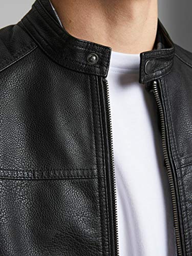 Jack & Jones Jcorocky Jacket Noos Chaqueta, Negro (Black Pattern: PU), X-Large para Hombre