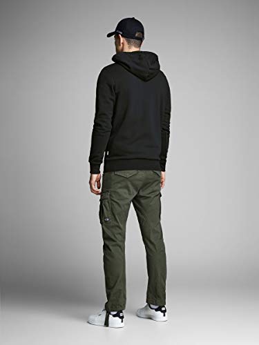 Jack & Jones Jjecorp Logo Sweat Hood Noos Capucha, Negro (Black Detail:Reg Fit), Large para Hombre Jack & Jones Jjecorp Logo Sweat Hood Noos Capucha, Negro (Black Detail:Reg Fit), Large para Hombre