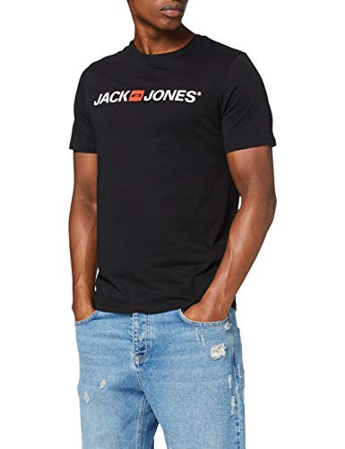 Jack & Jones Jjecorp Logo tee SS Crew Neck Noos Camiseta, Negro (Black Detail: Slim Fit), X-Large para Hombre