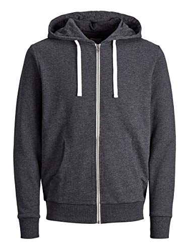Jack & Jones Jjeholmen Sweat Zip Hood Noos Sudadera, Gris (Dark Grey Melange), Large para Hombre Jack & Jones Jjeholmen Sweat Zip Hood Noos Sudadera, Gris (Dark Grey Melange), Large para Hombre