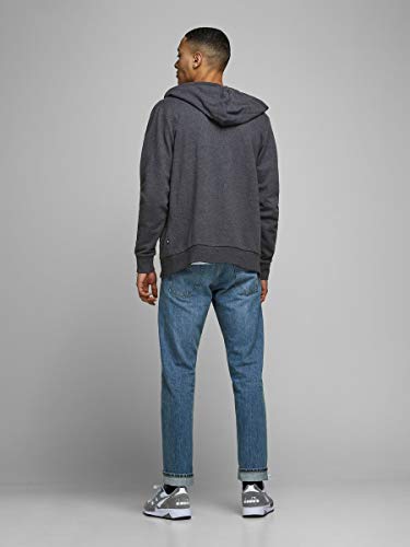 Jack & Jones Jjeholmen Sweat Zip Hood Noos Sudadera, Gris (Dark Grey Melange), Large para Hombre