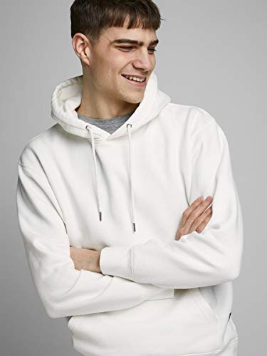 Jack & Jones JJESOFT Sweat Hood Noos Sudadera con Capucha, Blanco, M para Hombre