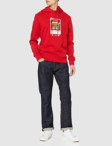 Jack & Jones JORDOGGYXMAS Hood Xmas Sudadera con Capucha, Samba/Fit: Sweat Fit, L para Hombre