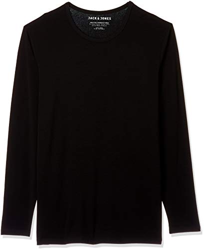 Jack & Jones Storm Sweat - Camiseta de manga larga con cuello redondo para hombre, Black C N 010, 52 Jack & Jones Storm Sweat - Camiseta de manga larga con cuello redondo para hombre, Black C N 010, 52