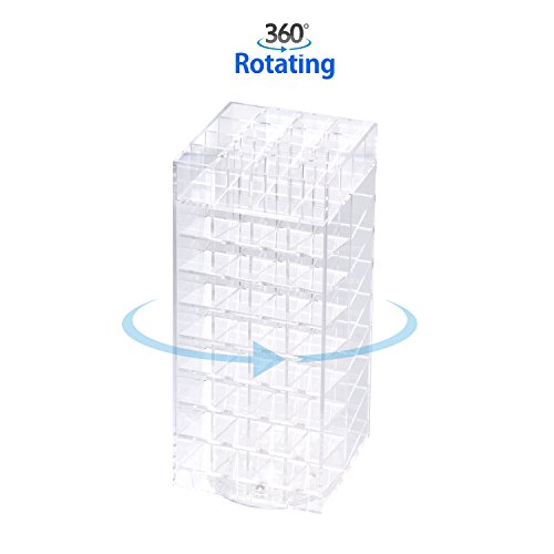 JackCubeDesign 360 Rotating Lipstick Clear Acrylic Display Rack Organizador Stand Lazy Susan Makeup Cosméticos Storage Case Box Carrusel Impresionante estante con 80 compartimentos -: MK391A JackCubeDesign 360 Rotating Lipstick Clear Acrylic Display Rack Organizador Stand Lazy Susan Makeup Cosméticos Storage Case Box Carrusel Impresionante estante con 80 compartimentos -: MK391A