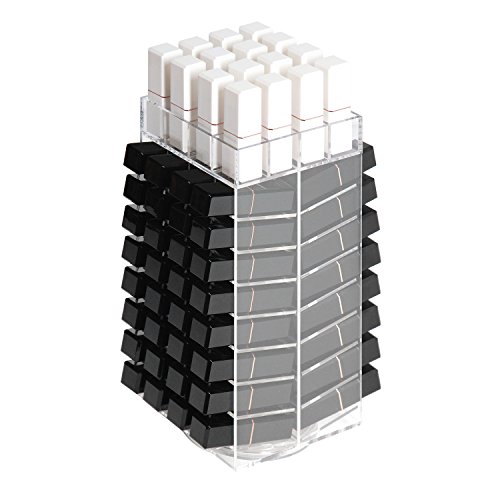 JackCubeDesign 360 Rotating Lipstick Clear Acrylic Display Rack Organizador Stand Lazy Susan Makeup Cosméticos Storage Case Box Carrusel Impresionante estante con 80 compartimentos -: MK391A JackCubeDesign 360 Rotating Lipstick Clear Acrylic Display Rack Organizador Stand Lazy Susan Makeup Cosméticos Storage Case Box Carrusel Impresionante estante con 80 compartimentos -: MK391A