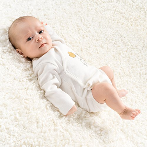 Jacky - Bodies para bebé de manga larga - 2 Ud. - 100% algodón / Oeko-Tex Standard 100 / Unisex / Color: beige / blanco con ositos. Talla 50/56