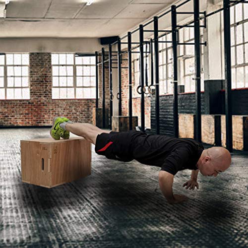 JacMok Caja de madera 3 en 1, para entrenamiento de agility Performance, caja de salto pesado-Jumping Box-20''x 18''x 16'' JacMok Caja de madera 3 en 1, para entrenamiento de agility Performance, caja de salto pesado-Jumping Box-20''x 18''x 16''