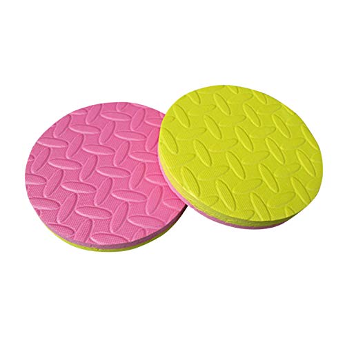 Jacqu 2pcs Round Flat Support Pad Yoga Elbow Knee Mat Protection Odorless Balance Exercise