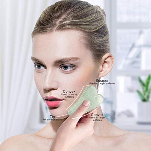 Jade roller,Rodillo Facial de JadeRodillo De Jade,Facial Masaje Piedra Gua Sha Jade, Masajeador Roller Tools Anti Aging