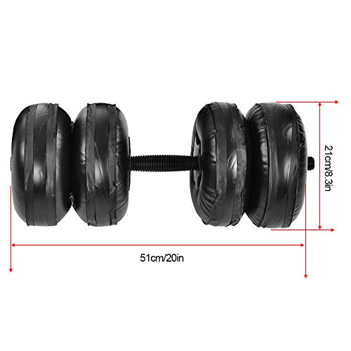 Jadeshay Pesas de Viaje-Ajustable for Llenar Pesas Ajuste de hasta 25kg, Culturismo Equipo del Ejercicio Kit de Mancuernas de Agua