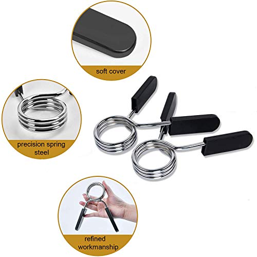 JAHEMU Collares de Resorte Abrazaderas para Mancuernas 30mm Pinza de Resorte Clips de Cuello Barra de Pesas para Gimnasio Fitness Entrenamiento Levantamiento de Pesas, 4pcs JAHEMU Collares de Resorte Abrazaderas para Mancuernas 30mm Pinza de Resorte Clips de Cuello Barra de Pesas para Gimnasio Fitness Entrenamiento Levantamiento de Pesas, 4pcs