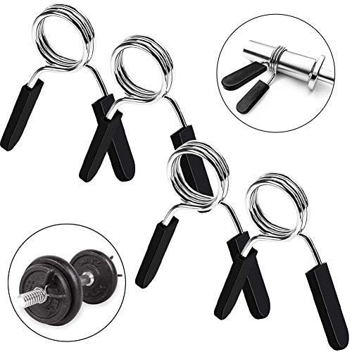 JAHEMU Collares de Resorte Abrazaderas para Mancuernas 30mm Pinza de Resorte Clips de Cuello Barra de Pesas para Gimnasio Fitness Entrenamiento Levantamiento de Pesas, 4pcs