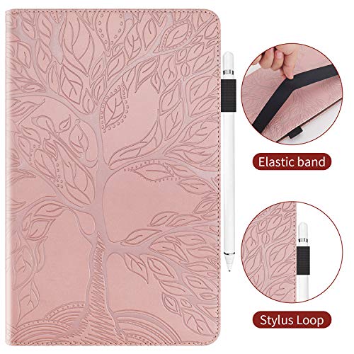 Jajacase Funda Folio iPad Mini 1 2 3 4 5 -Slim Carcasa Cuero PU Silicona y Multiángulo y Soporte Case Cover Protector-Rosado