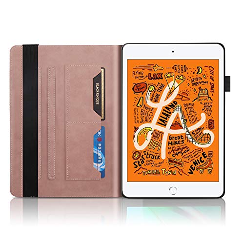 Jajacase Funda Folio iPad Mini 1 2 3 4 5 -Slim Carcasa Cuero PU Silicona y Multiángulo y Soporte Case Cover Protector-Rosado