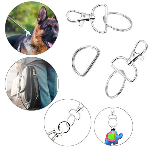 Jalan 60 Piezas Ganchos de presión giratorios de Metal con Anillos en D y llaveros para Manualidades DIY, Mochila, Bolso, proyectos de Costura - 20 mm Jalan 60 Piezas Ganchos de presión giratorios de Metal con Anillos en D y llaveros para Manualidades DIY, Mochila, Bolso, proyectos de Costura - 20 mm