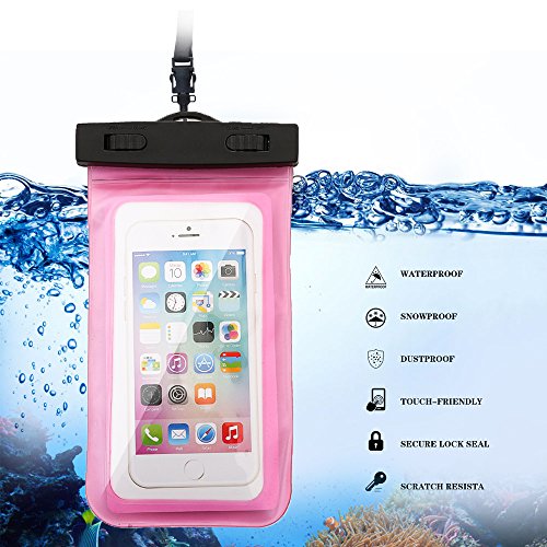 JALL Funda Impermeable MóVil - 5.5 Pulgadas Waterproof Case Universal Caja del TeléFono Estuche Estanco Al Agua Duradero – Haoxuan (Rosa)