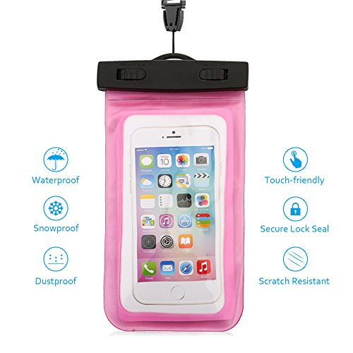 JALL Funda Impermeable MóVil - 5.5 Pulgadas Waterproof Case Universal Caja del TeléFono Estuche Estanco Al Agua Duradero – Haoxuan (Rosa)