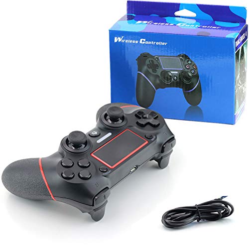 JAMSWALL Mando Inalámbrico para PS4, Mando para PS4/Pro/Slim/ PC, Controlador inalámbrico, Gamepad Wireless Bluetooth Controlador Joystick con Vibración Doble/Turbo/ Puerto de Audio/ Pantalla LED