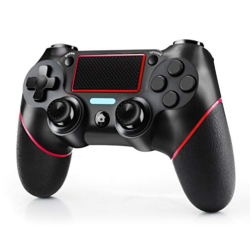 JAMSWALL Mando Inalámbrico para PS4, Mando para PS4/Pro/Slim/ PC, Controlador inalámbrico, Gamepad Wireless Bluetooth Controlador Joystick con Vibración Doble/Turbo/ Puerto de Audio/ Pantalla LED